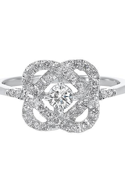 diamond infinity love heart knot promise ring in 14k white gold (1ctw)