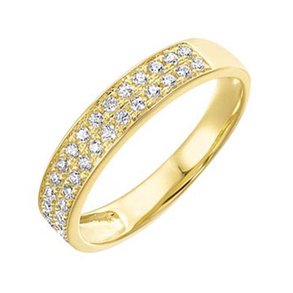 14kt yellow gold & diamond sparkle fashion ring  - 1/4 ctw