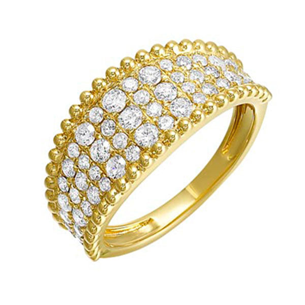 14kt yellow gold & diamond sparkle fashion ring   - 1 ctw