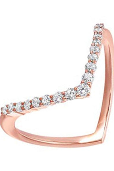 10kt pink gold & diamond sparkle fashion ring   - 1/4 ctw