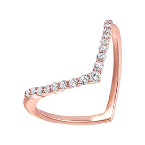 10kt pink gold & diamond sparkle fashion ring   - 1/4 ctw