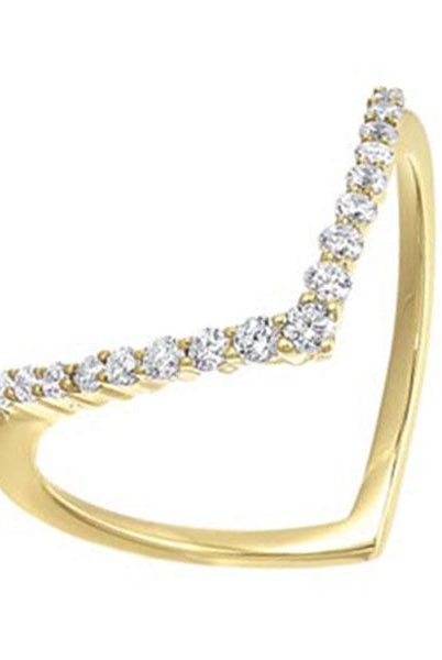 10kt yellow gold & diamond sparkle fashion ring   - 1/4 ctw