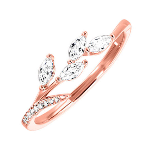 14kt pink gold & diamond sparkle fashion ring  - 1/3 ctw