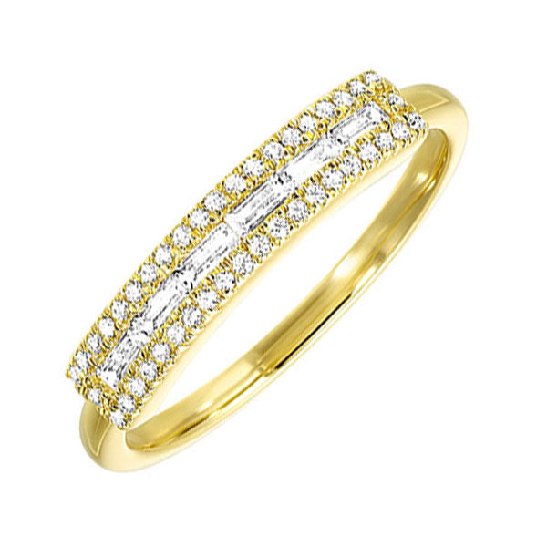 14kt yellow gold & diamond sparkle fashion ring  - 1/3 ctw