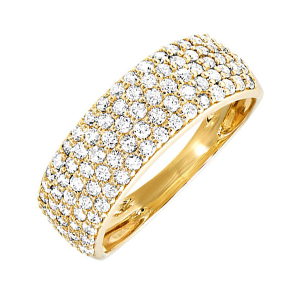 10kt yellow gold sparkle fashion ring - 1 ctw