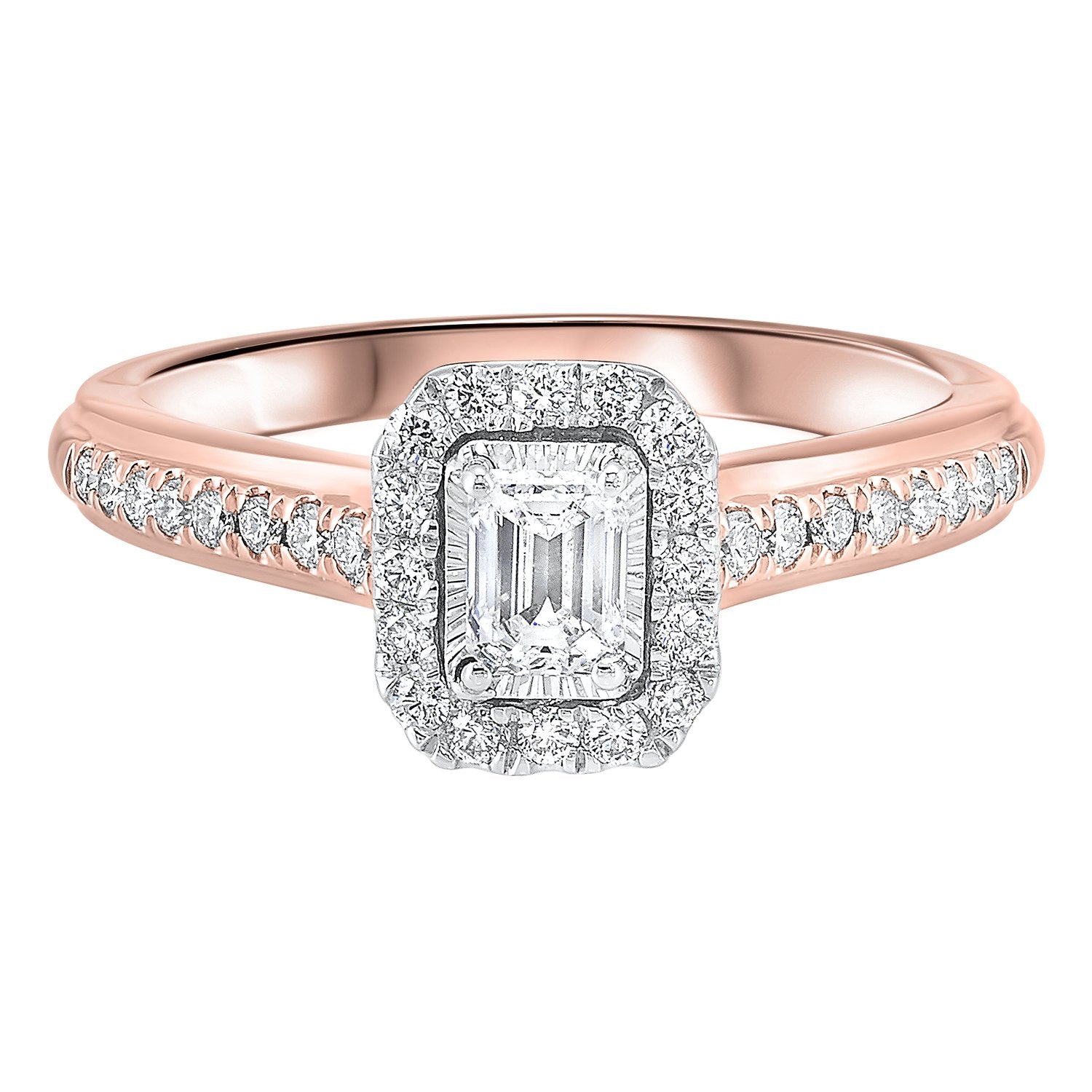 14KTt Diamond Tru Reflection Cushion Halo Bridal Ring 5/8Ct, Fernbaugh's, RG63186-4WPB
