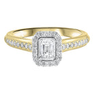14K TT White/Yellow 1/2ctw Emerald Cut Ring with 1/3 center, Fernbaugh's, RG63186-4WYB