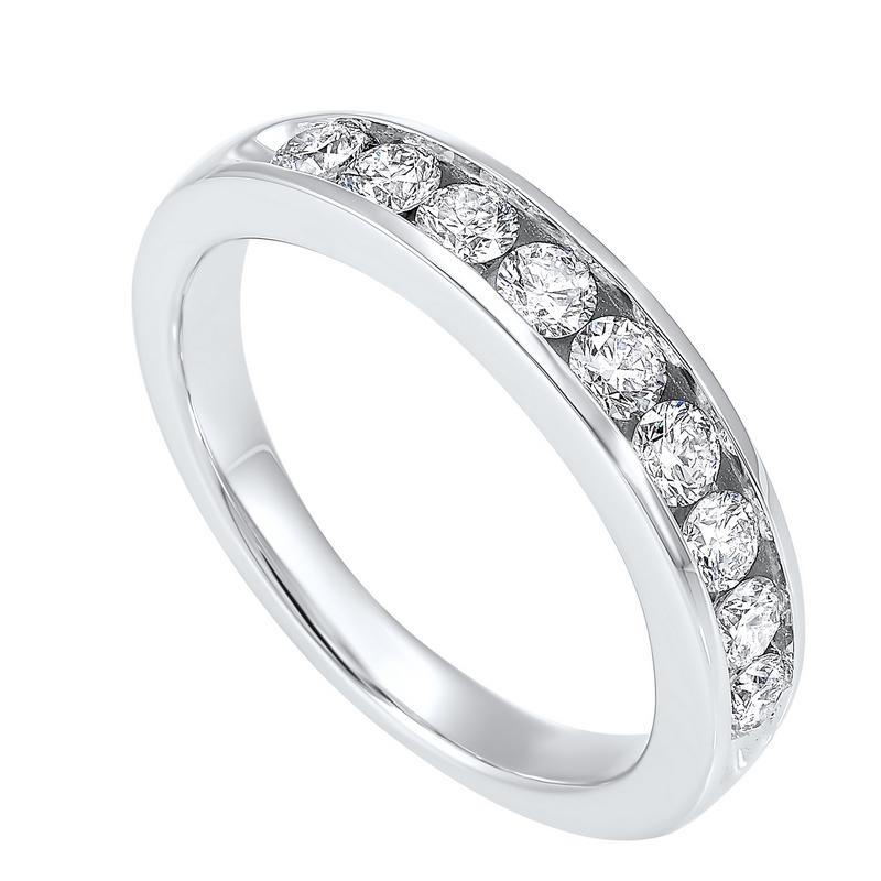 14kw 9 stone channel diamond band 3/4ct, pd10406-1wde
