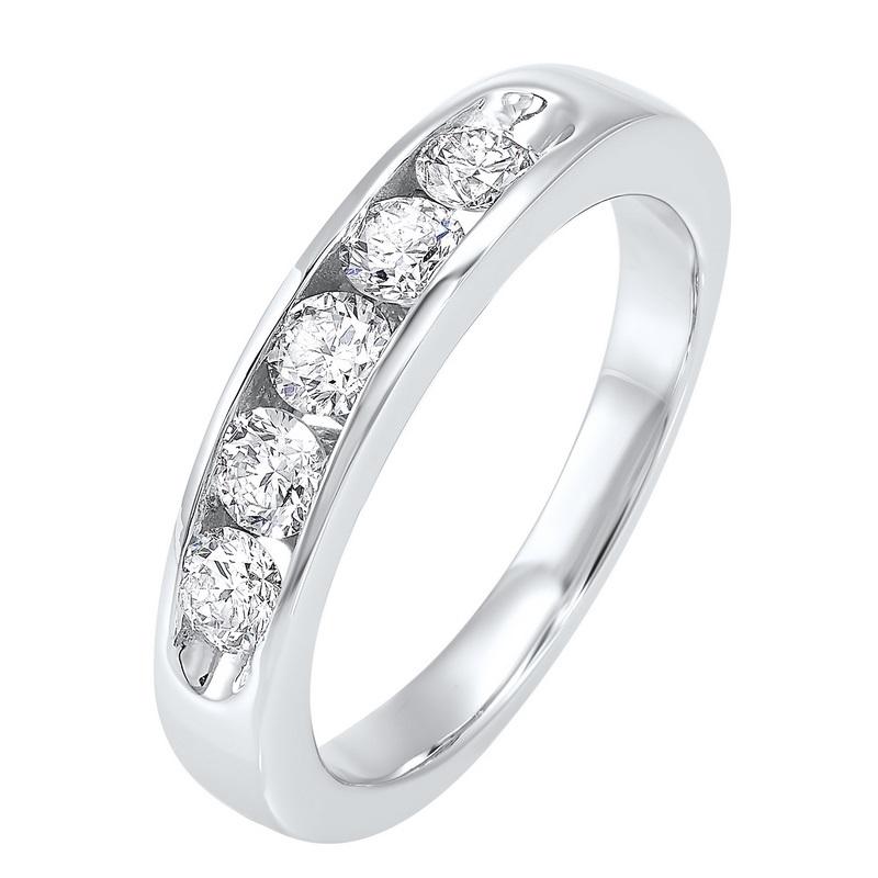 14kw 5 stone channel diamond band 3/4ct, er10364-1wdr
