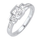 14kw 3 stone princess bezel ring 1 1/2ct, fr1031-1y