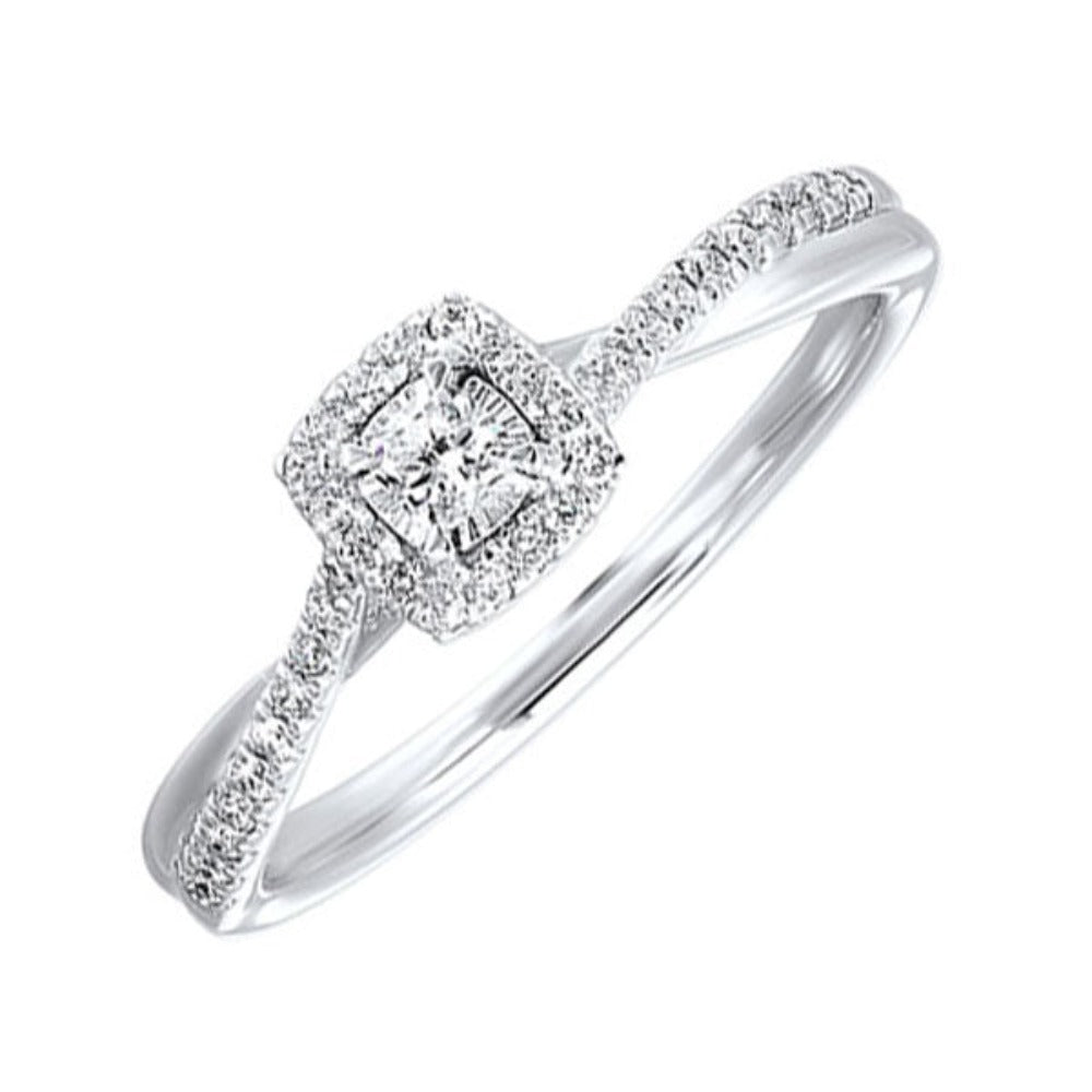 White gold square diamond ring Clearance