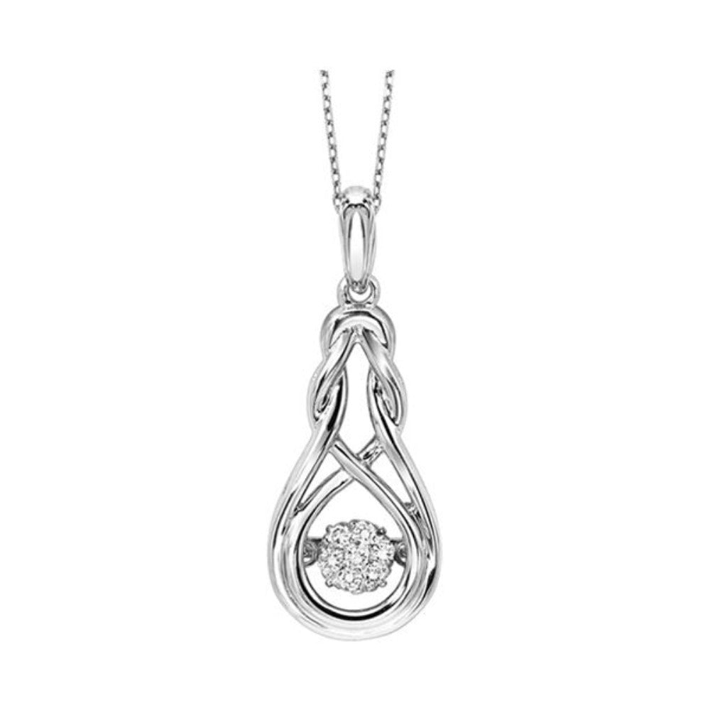 silver (slv 995) diamond classic book rhythm of love neckwear pendant  - 1/10 ctw