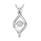 silver (slv 995) diamond rhythm of love neckwear pendant  - 1/10 ctw