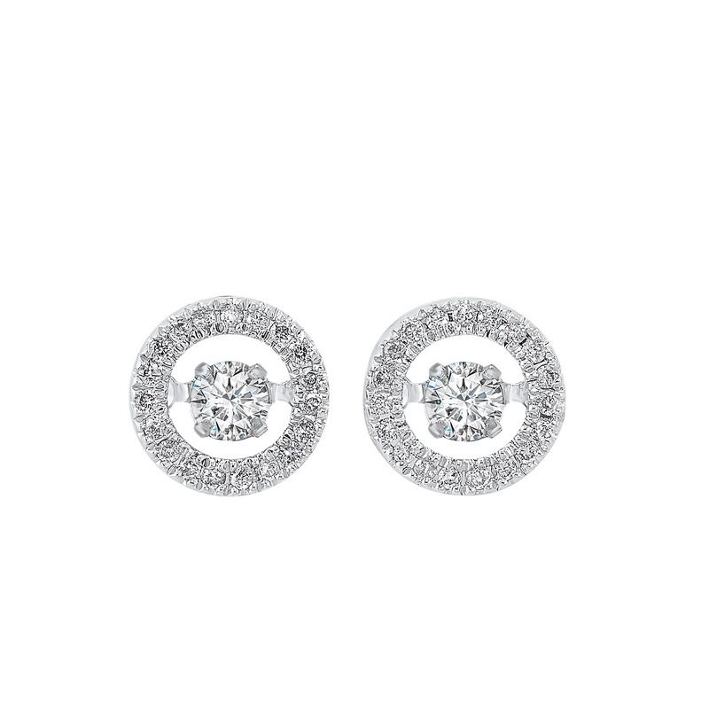 14kw rol halo prong diamond earrings 1/4ct, rg10058-1wd