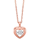 diamond heart pendant in 10k rose gold