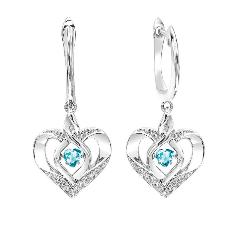 SS Diamond ROL-Birthst Heart Blue Topaz Basics Earring, Fernbaugh's Jewelers, ROL2165B