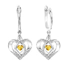 SS Diamond ROL-Birthst Heart Citrine Basics Earring, Fernbaugh's Jewelers, ROL2165C