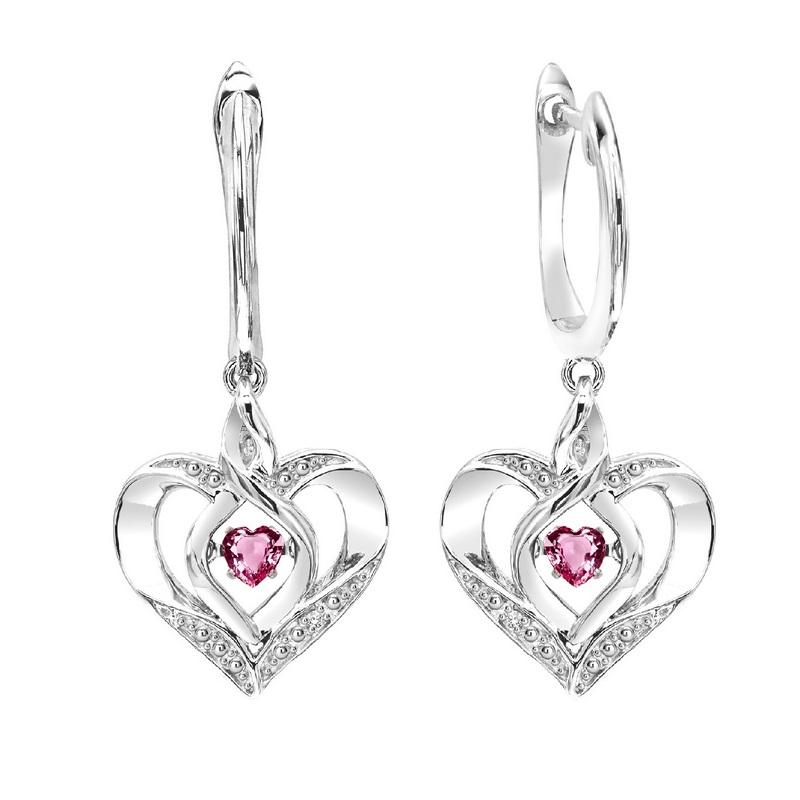 SS Diamond ROL-Birthst Heart Pink Tourmaline Basics Earring 1/165Ct, Fernbaugh's Jewelers, ROL2165PT