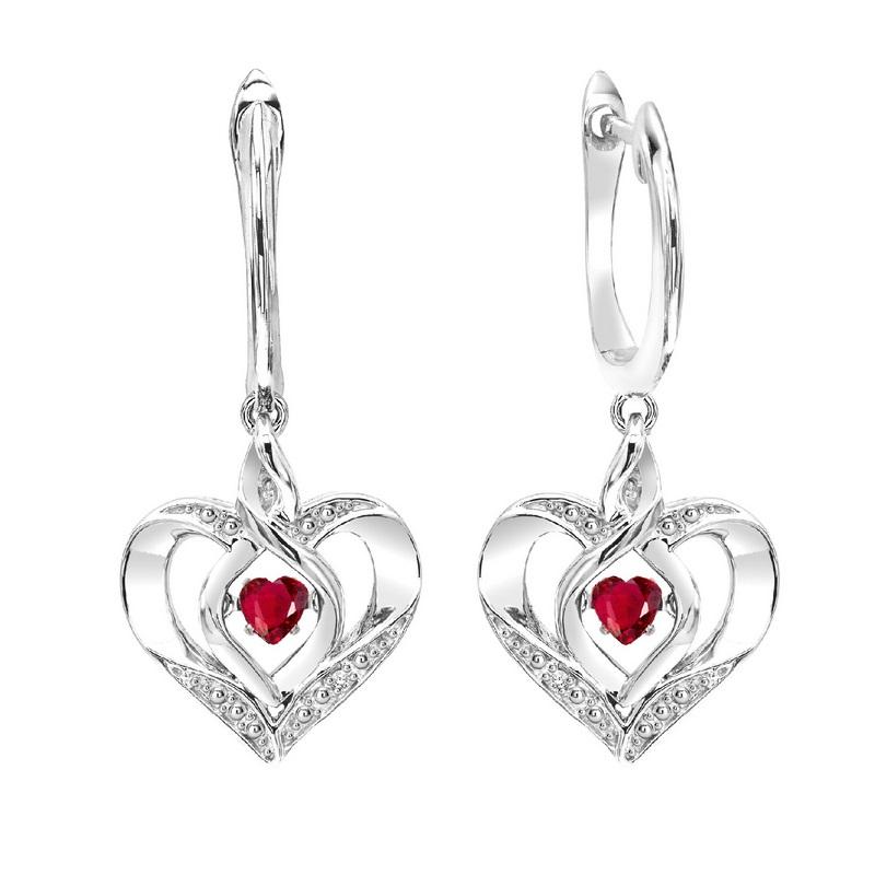 SS Diamond ROL-Birthst Heart Ruby Basics Earring 1/165Ct, Fernbaugh's Jewelers, ROL2165R