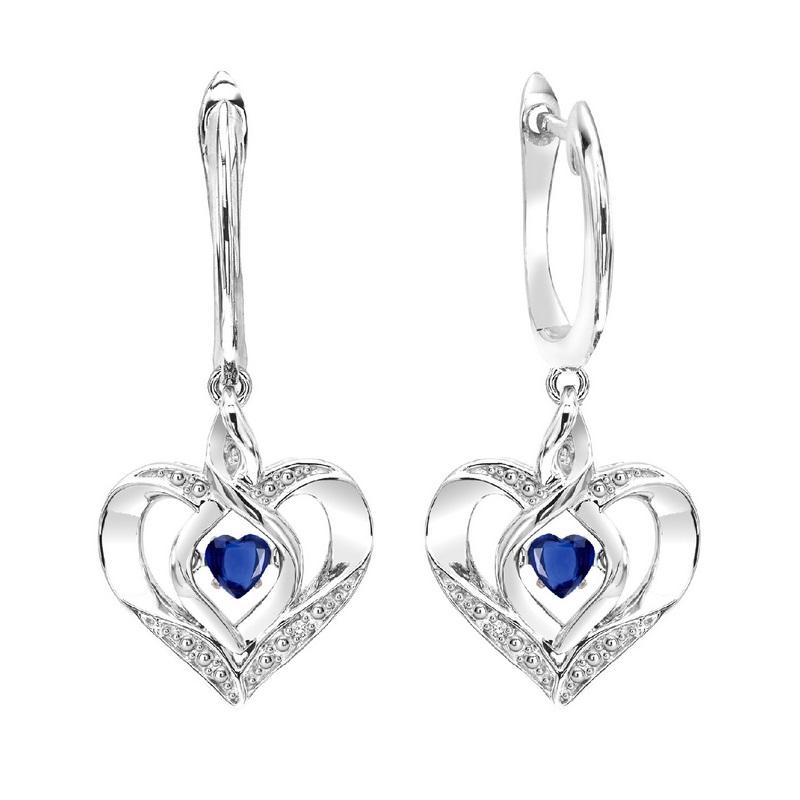 SS Diamond ROL-Birthst Heart Sapphire Basics Earring, Fernbaugh's Jewelers, ROL2165S
