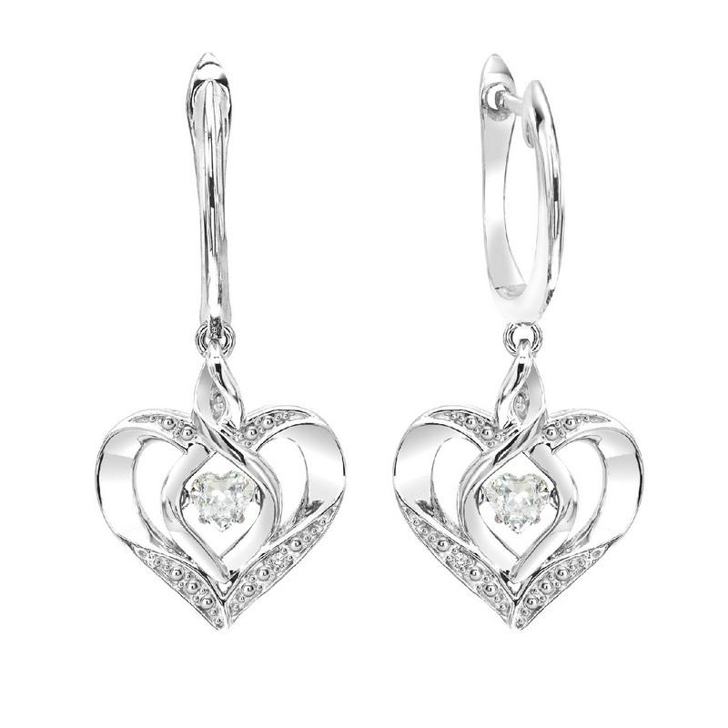 SS Diamond ROL-Birthst Heart Topaz Basics Earring 1/165Ct, Fernbaugh's Jewelers, ROL2165WT