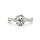 SallyK Twisted Shank Halo Engagement Ring