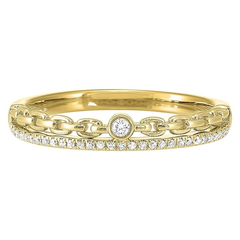diamond Â¼ eternity cable chain stackable split band in 14k yellow gold (1/10 ctw)